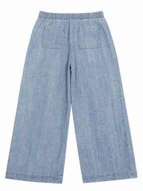 James Perse Light Blue Wide-Leg Denim Trousers